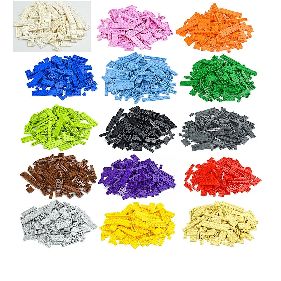 

100Pcs Bulk Parts Thin Bricks 11 Size Mixed 15 Color Building Blocks Figures MOC Model Educational Construction Toy for Kid Gift
