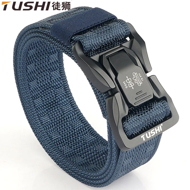 One Button Release Buckle Outdoor Commuter Waistband Convenient for Quick Drying Pure Nylon Pant Belt Training Workwear Belt