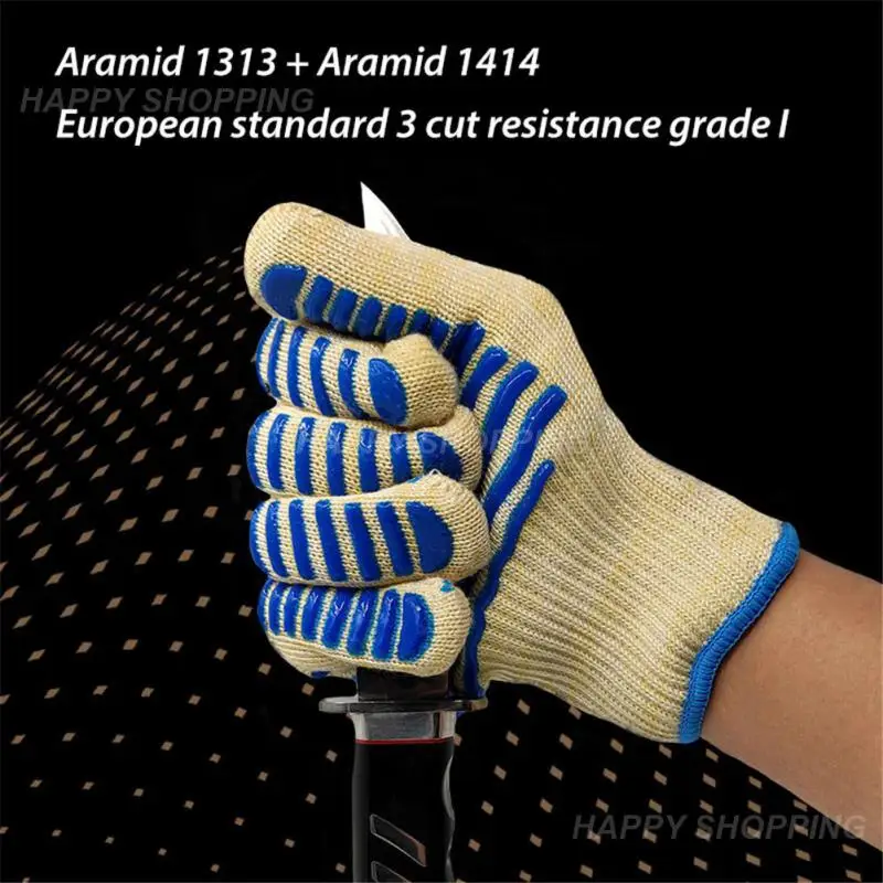 

Oven Glove 1 Pair High Temperature Resistant 500 Degrees Celsius Flame Retardant Anti-scald Mittens Microwave Oven Gloves