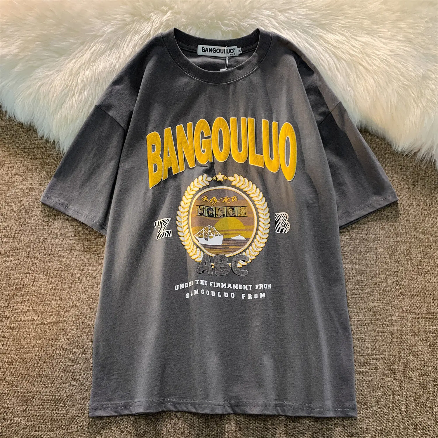 Футболка мужская и женская с принтом свободная брендовая Ретро футболка