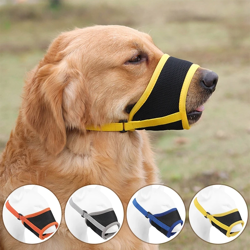 

Anti Barking Pet Dog Muzzle Stop Biting Chewing Mask Muzzles Adjustable Mesh Breathable for Small Large Dogs Mouth Pets Supplies