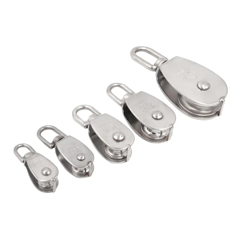 

M20 Stainless Steel Pulley Steel Wire Rope Durable Gravity Skating Wire Pulley Single Wheel Swivel Lifting Rope Pulley Block