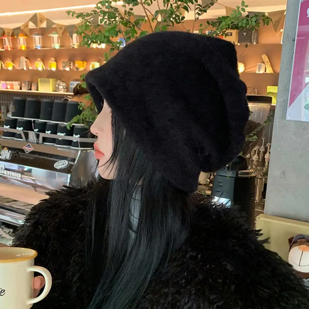 

Korean Style Women Imitation Mink Fur Pile Hat Outdoor Warm Plush Hat Autumn Winter Super Soft Thickened Hat Outfit Accessories