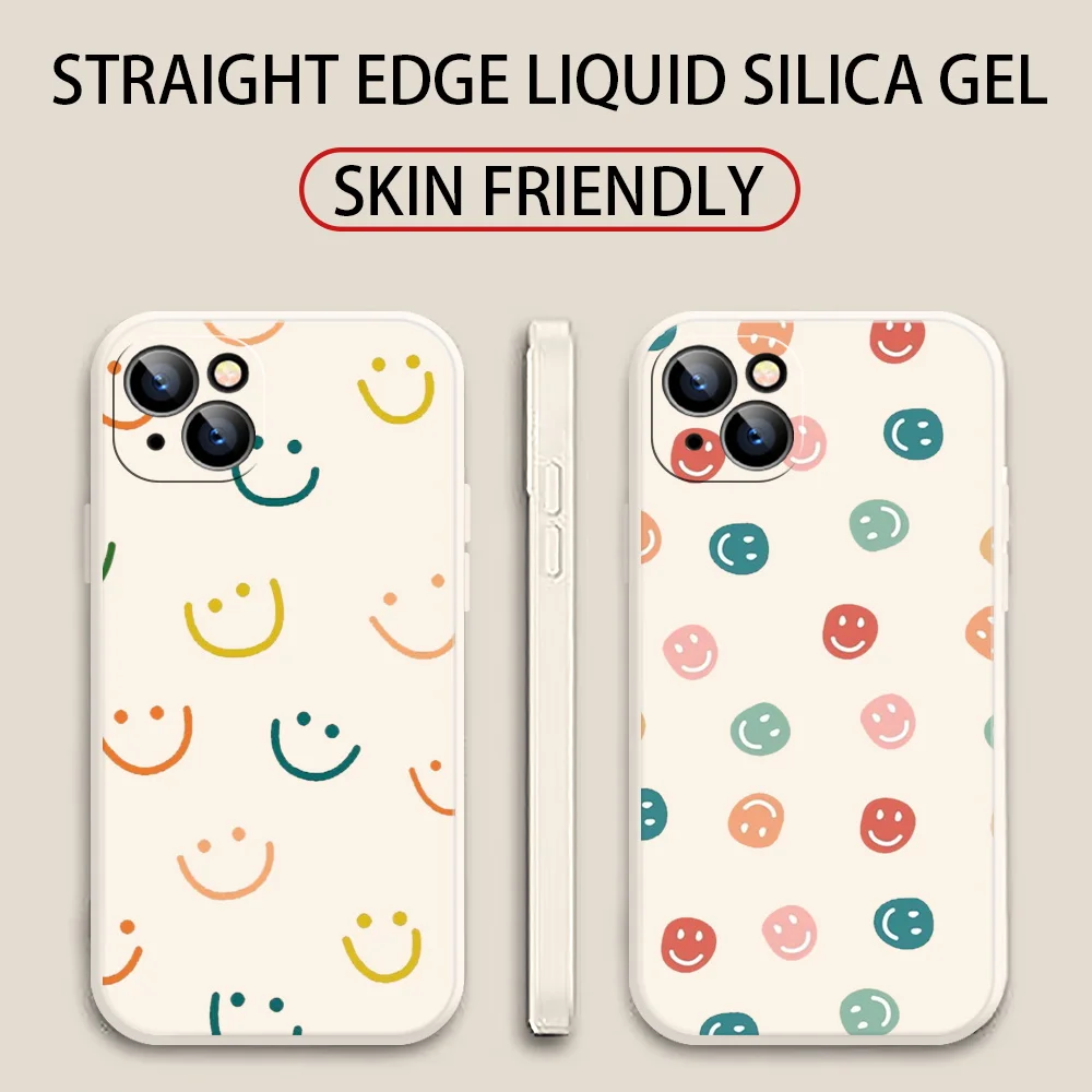 

Fashion Smiling Face Cute Cartoon Painting New Phone Cases For iPhone 13 12 11 Mini Pro XS Max XR X 8 7 6S 6 Plus Silicon Cover
