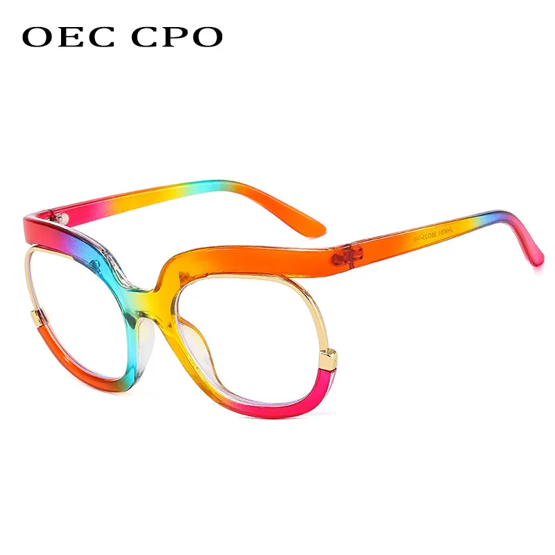 

OEC CPO Fashion Clear Square Glasses Frames Women Men Optical Eyeglasses Spectacle Frame Female Colorful Computer Eyewear Unisex