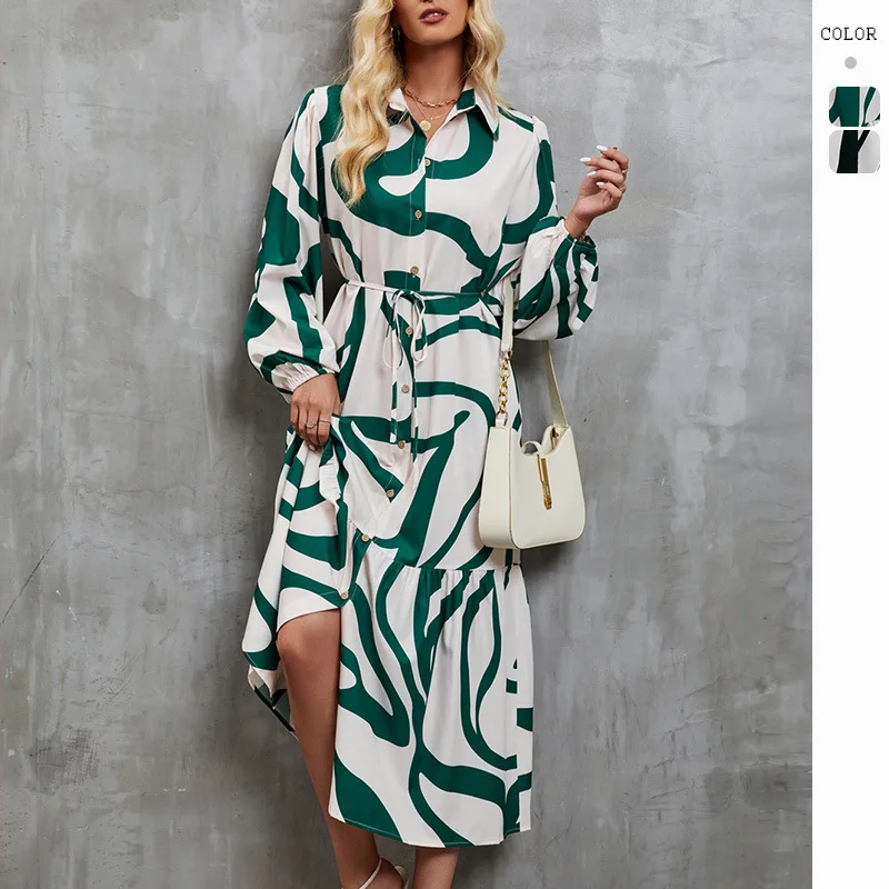 

Женское модное Повседневное платье-рубашка свободного покроя с принтом, кафтан, накидки для купания, пляжная одежда, 2023