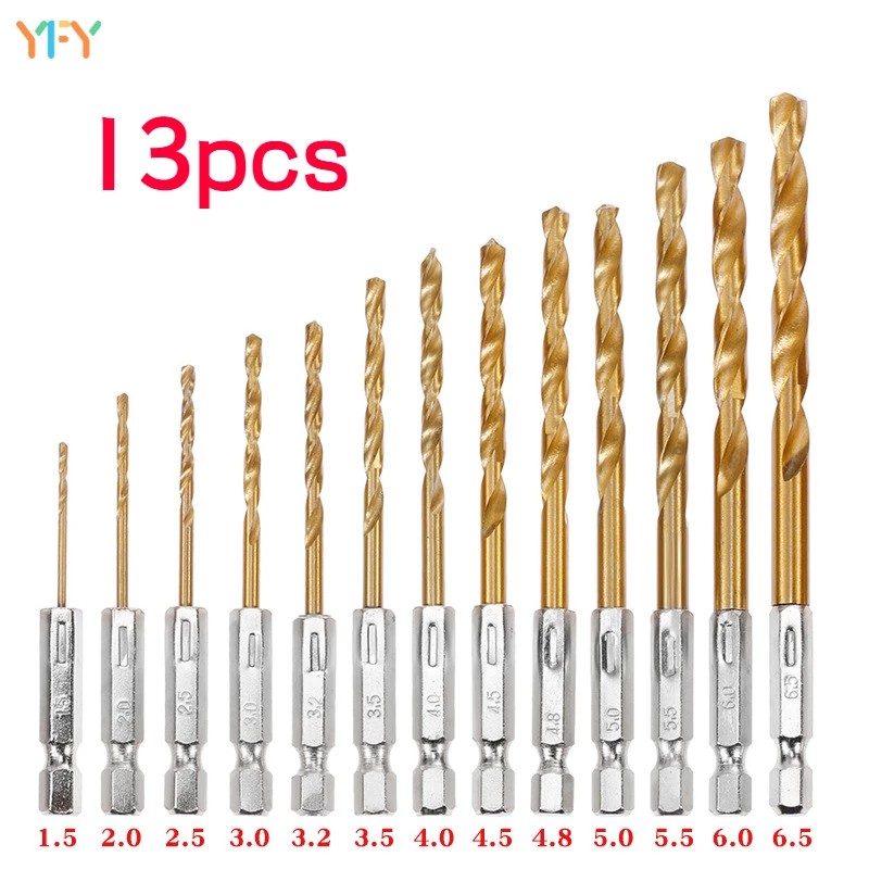 

13 шт., набор сверл с шестигранным хвостовиком