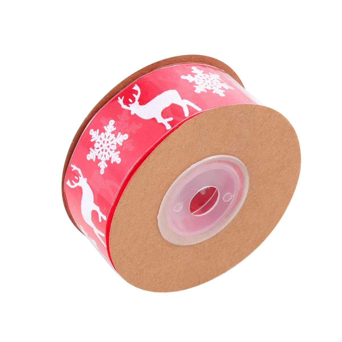 

1Pc Ribbon Printed Snowflake Elk Pattern Creative Portable Christmas Decor Ribbon Party
