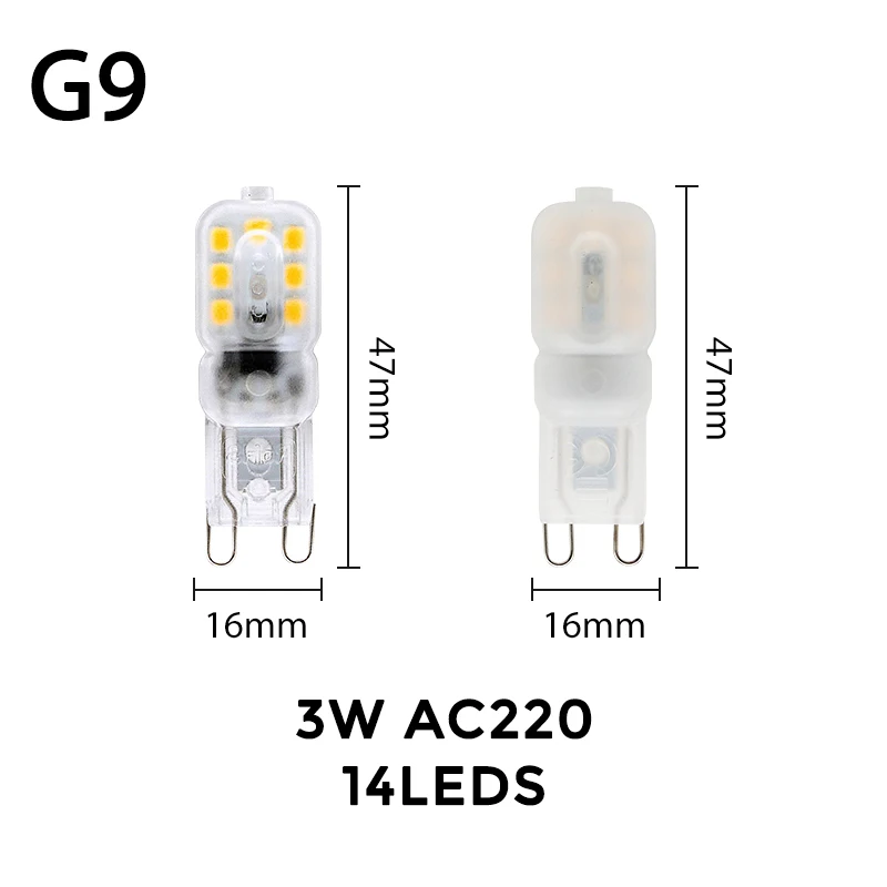 

5 шт. светодиодная лампа KARWEN G4 G9 2Вт 3Вт 5Вт 12В 220В