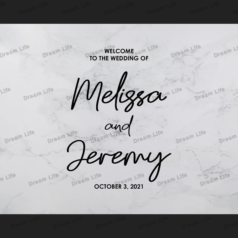 

Wedding Sign Vinyl Decals Welcome To The Wedding Wall Stickers Custom Name Single Letter Decal Removable Decoration Stickers