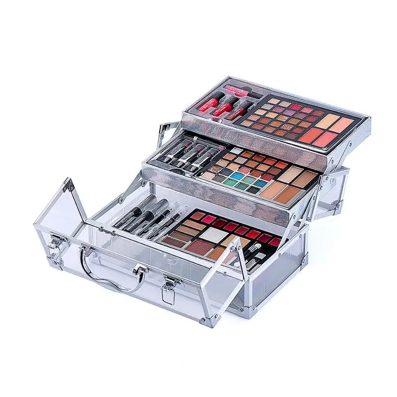 

Professional Makeup Set Cosmetic Make Up Kit Portable Cosmetic Case Travel Make Up Palette With Aluminum Handle Birthday