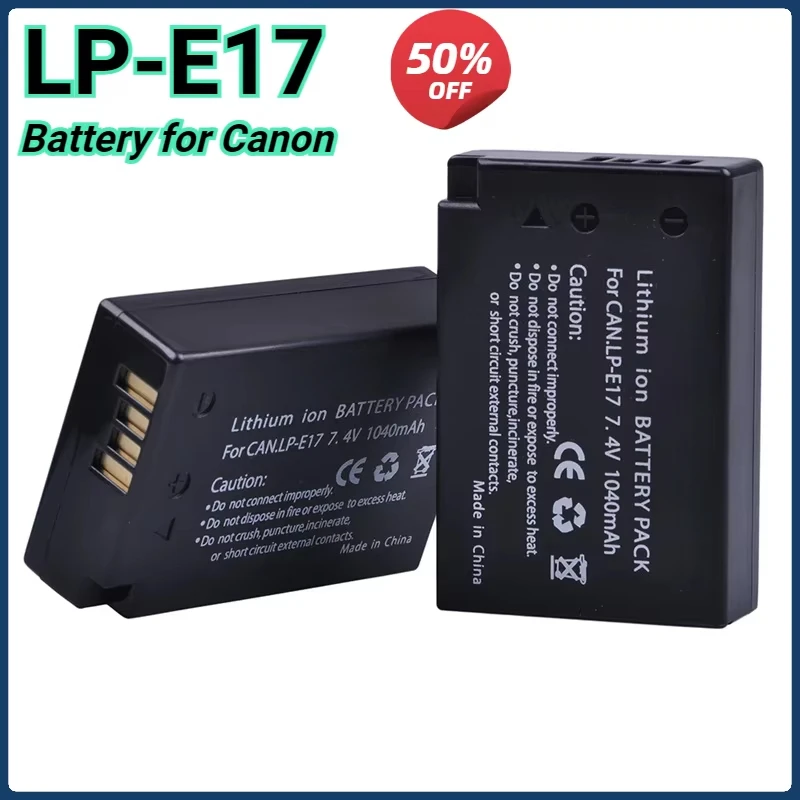 LP-E17 LPE17 LP E17 1040 мАч Аккумулятор для камеры Canon EOS R8 RP R50 200D 250D M3 M5 M6 760D 750D T6s 800D T8i
