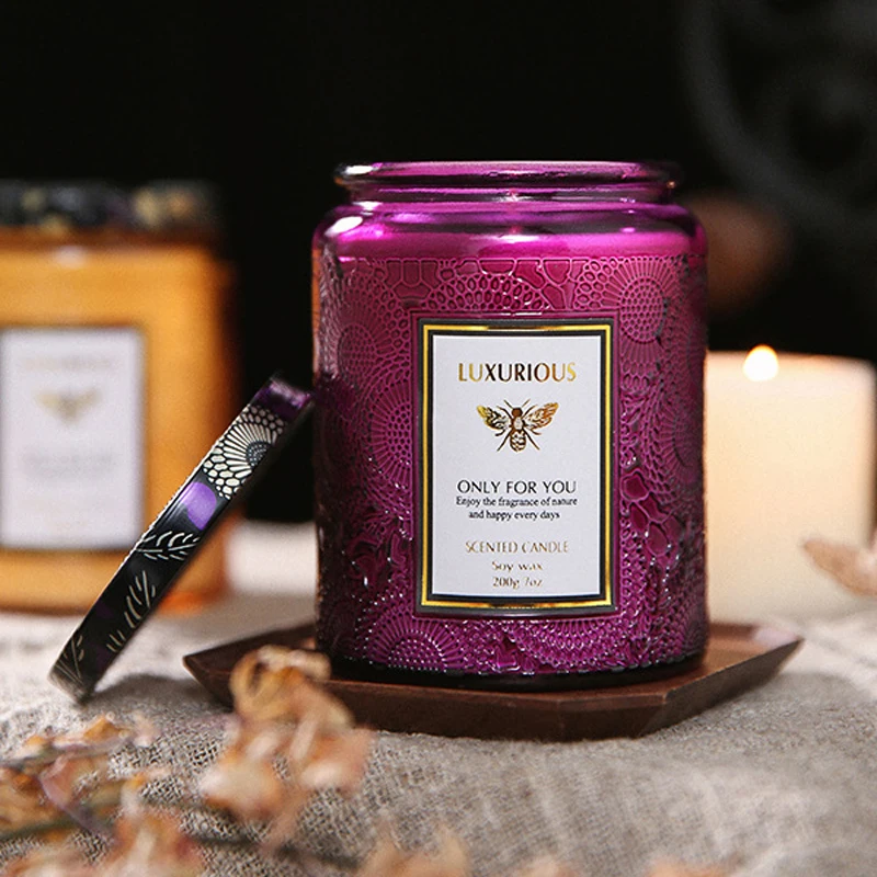 Бездымные ароматные свечи из соевого воска стеклянные банки 40 часов