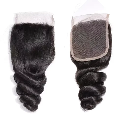 Alipretty свободные волнистые бразильские застежки на сетке 5x5 человеческие волосы натуральные средние коричневые кружевные застежки спереди только бесплатно