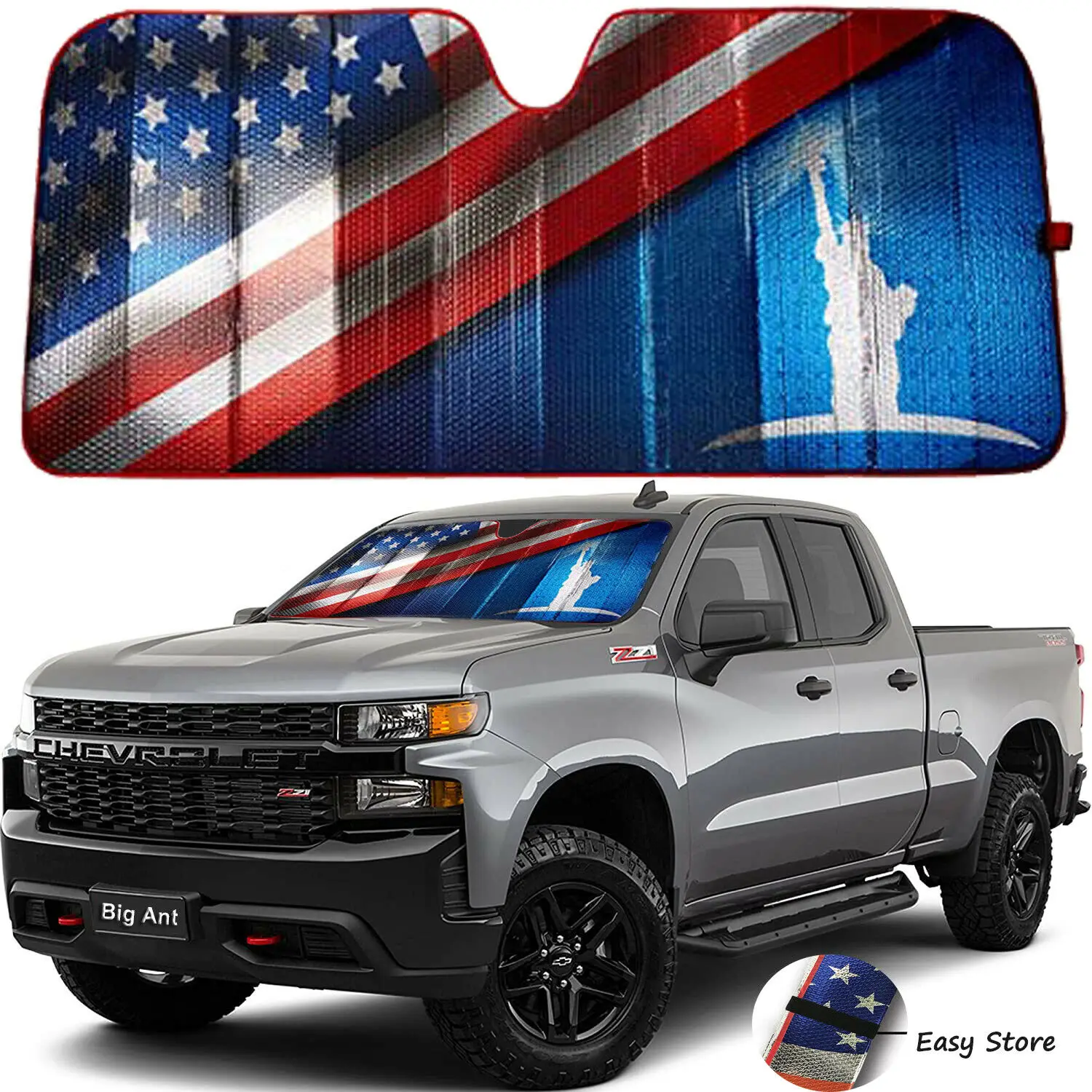 

Truck Windshield Sun Shade For Car Truck Windows, American Flag Car Shade Visor