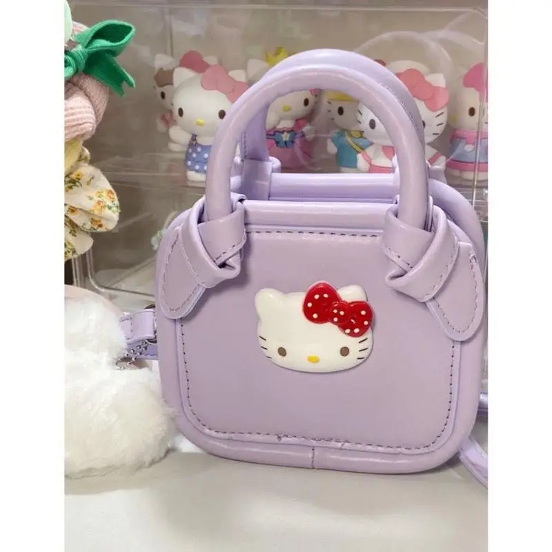 

Original Milk Purple Hello Kitty Small Square Bag Sanrio Kitty Sweet Wild Ins Fashion Portable Mini Shoulder Messenger Bag Gift