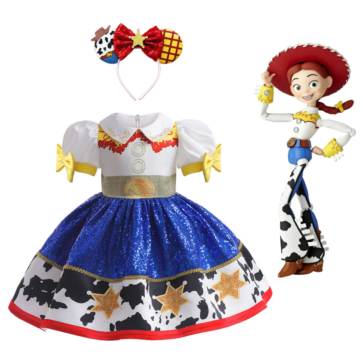 

Женское платье принцессы Jessie Girls, платье с рисунком из мультфильма «История игрушек», аниме одежда для детей на Рождество и день рождения
