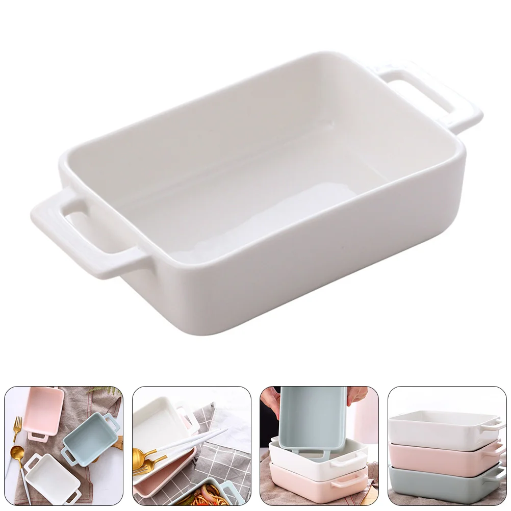 

Ceramic Baking Dish Pan Bakeware Tray Porcelain Rectangular Pans Oven Casserole Plate Lasagna Cake Serving Roasting Grill Square