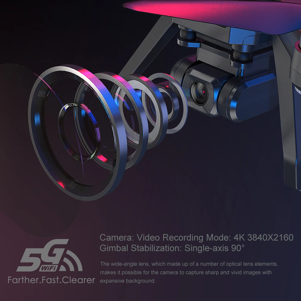 MJX B20 EIS с 4K 5G WIFI Регулируемая HD широкоугольная камера оптический поток