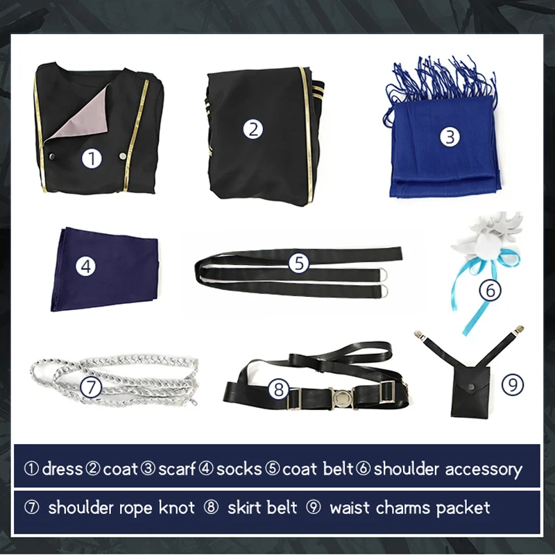 2023 Reverse 1999 Bkornblume косплей игра Черное Платье Винтажный Повседневный тренчкот