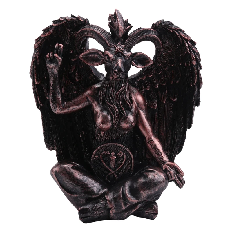 

Satan Goat Baphomet Statue Hanging Door Knocker Plate Decor Plaque Resin Crafts Religious Ornaments Home Decor Sculpture