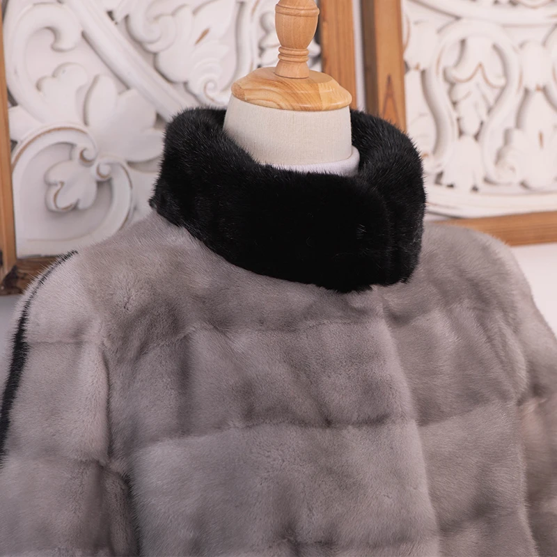 Fashion real mink fur women's coat new winter warm animal fur coat celebrity feng mink fur jacket high quality mink fur coat