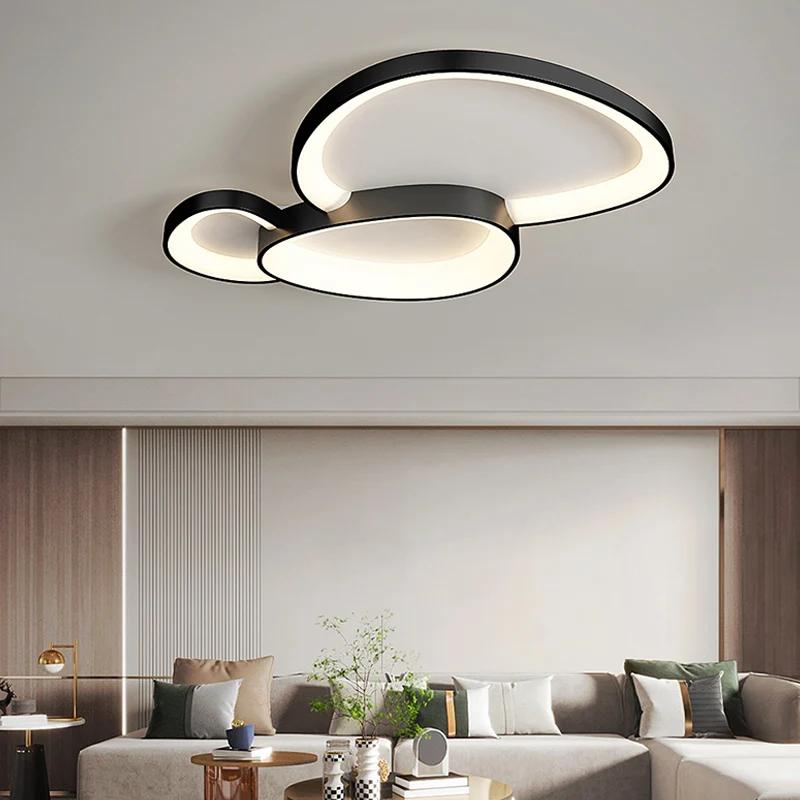 

Modern Living Room Cobblestone Design Led Ceiling Lights New Creamy Style Bedroom Lustre Ceiling Lamp Home Led Lamp Fixtures