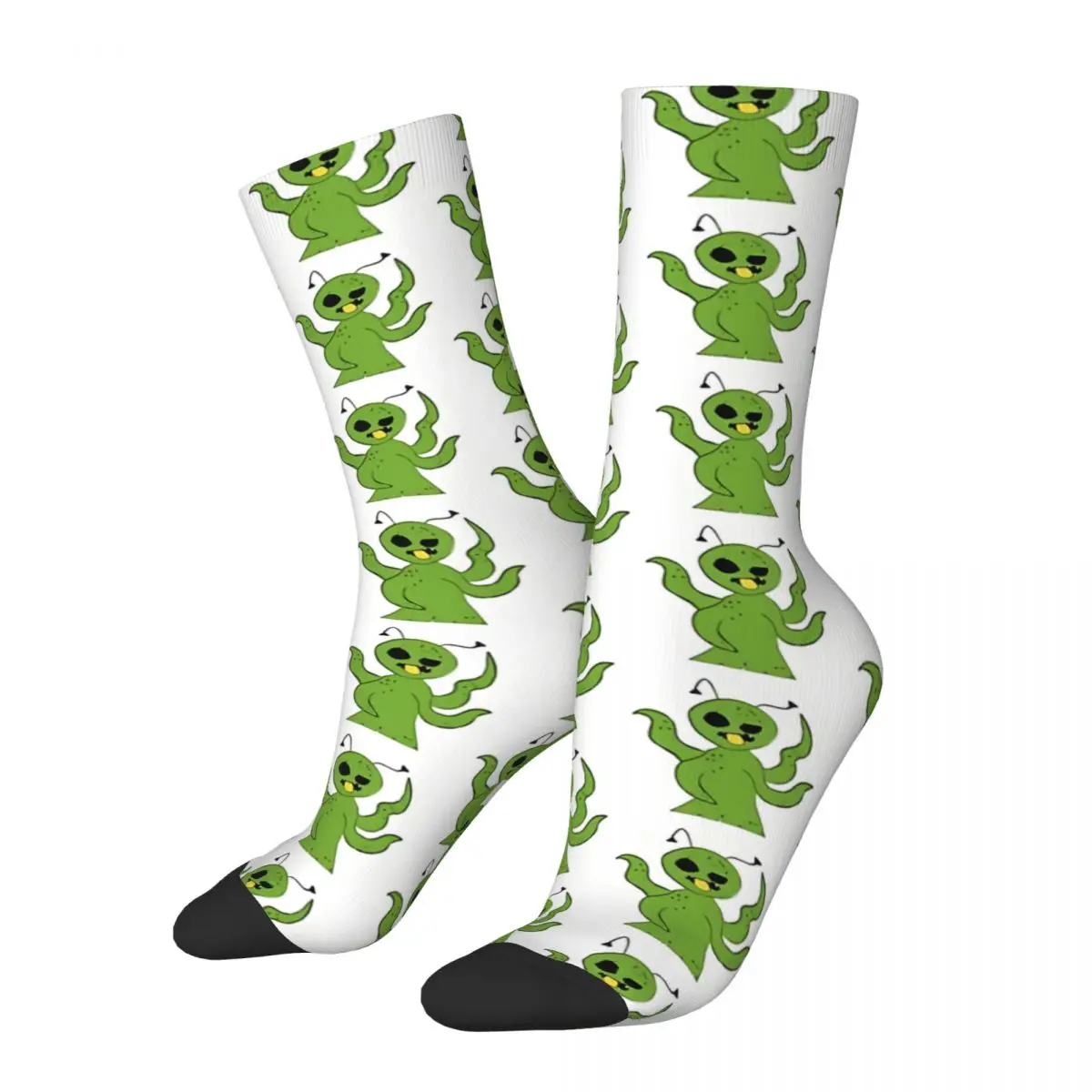 

Hip Hop Retro Green Monster Crazy Men's Socks Alien Unisex Harajuku Seamless Printed Funny Happy Crew Sock Boys Gift