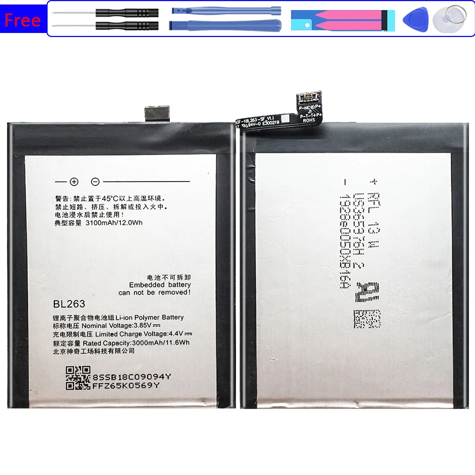 

3100Mah Battery BL263 for Lenovo ZUK Z2 PRO Z2pro