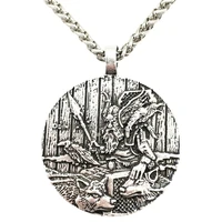 nostalgia odin raven and wolf pendant goth viking necklace wicca talisman amulet punk mens jewellery