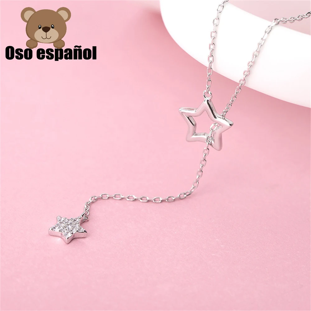 TS-XL001 High Quality Original Cute Spanish Bear Gemstone Pendant Necklace Self-designed Jewelry Sterling Silver Necklace