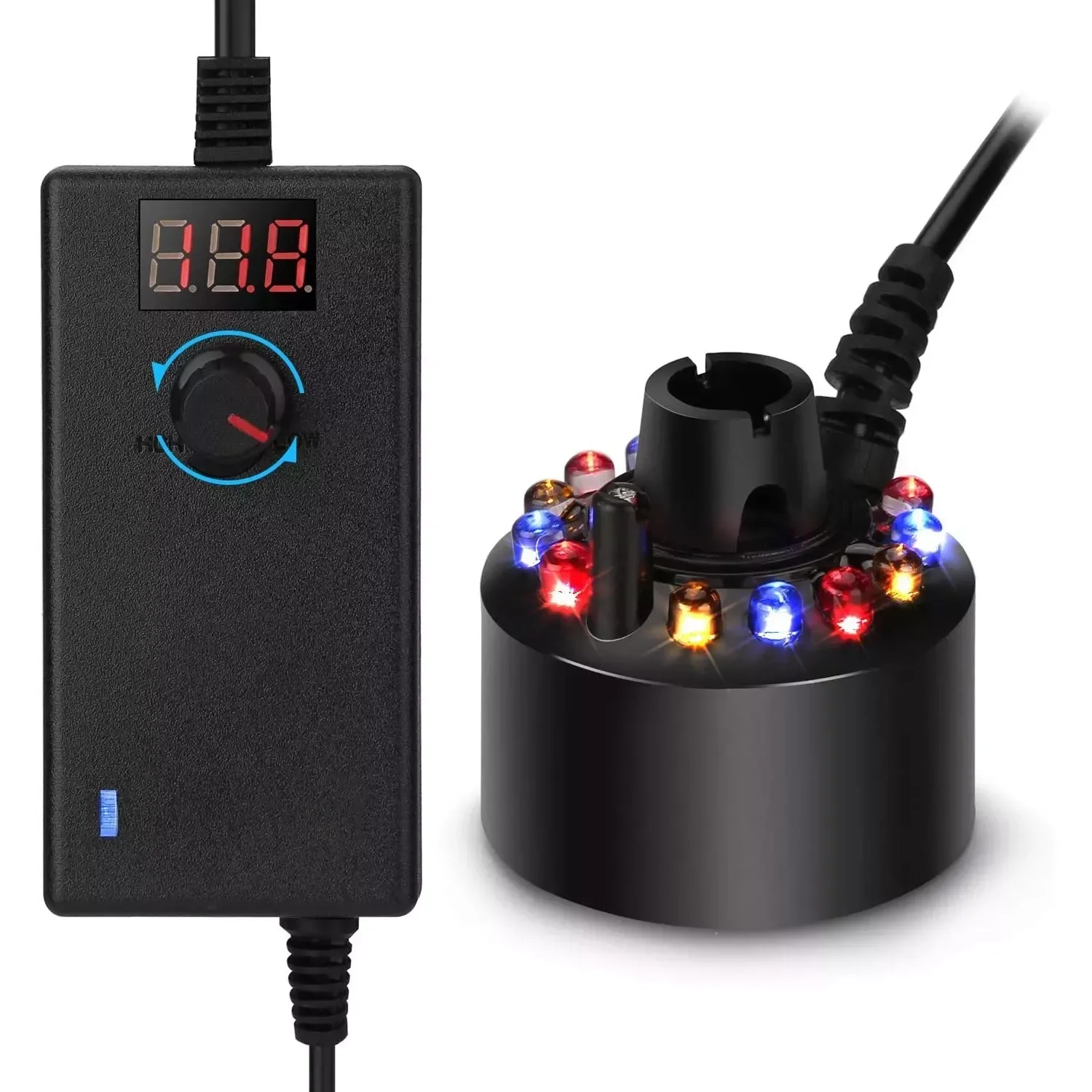 

NEW2023 Maker Fogger Water Fountain Pond Fog Machine Atomizer Air Humidifier Haloween Smoke Machine Black Us Plug