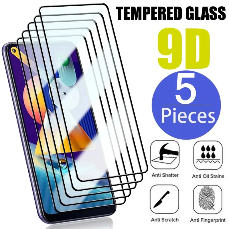 

5pcs Tempered Glass for Samsung A23 A13 A53 A52 A32 A12 A51 A52S A72 A33 A21S Screen Protector for Galaxy S10E S20FE M12 M32
