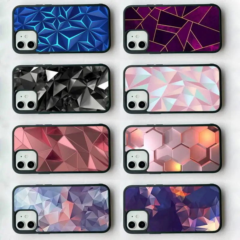 

TOPLBPCS Geometry Aesthetic Phone Case Silicone PC+TPU Case for iPhone 11 12 13 Pro Max 8 7 6 Plus X SE XR Hard Fundas