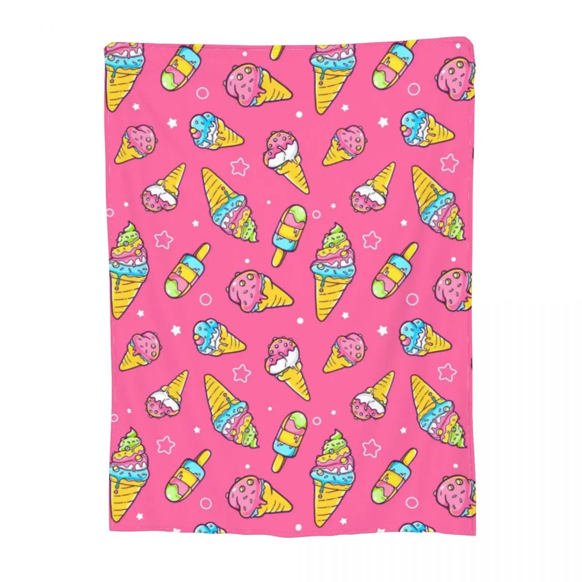 

Розовое и желтое одеяло для мороженого кавайное флисовое дорожное одеяло с принтом мороженого мягкое модное пушистое покрывало