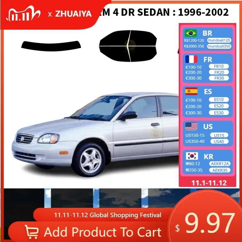 

Нанокерамическая Автомобильная УФ-пленка Precut для окна, автомобильная пленка для Окна SUZUKI оценки 4 DR SEDAN 1996-2002