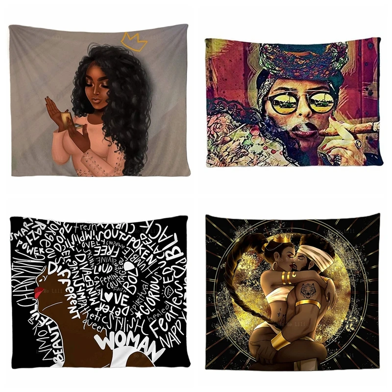 Африканская американская король и королева крутая леди курение черная