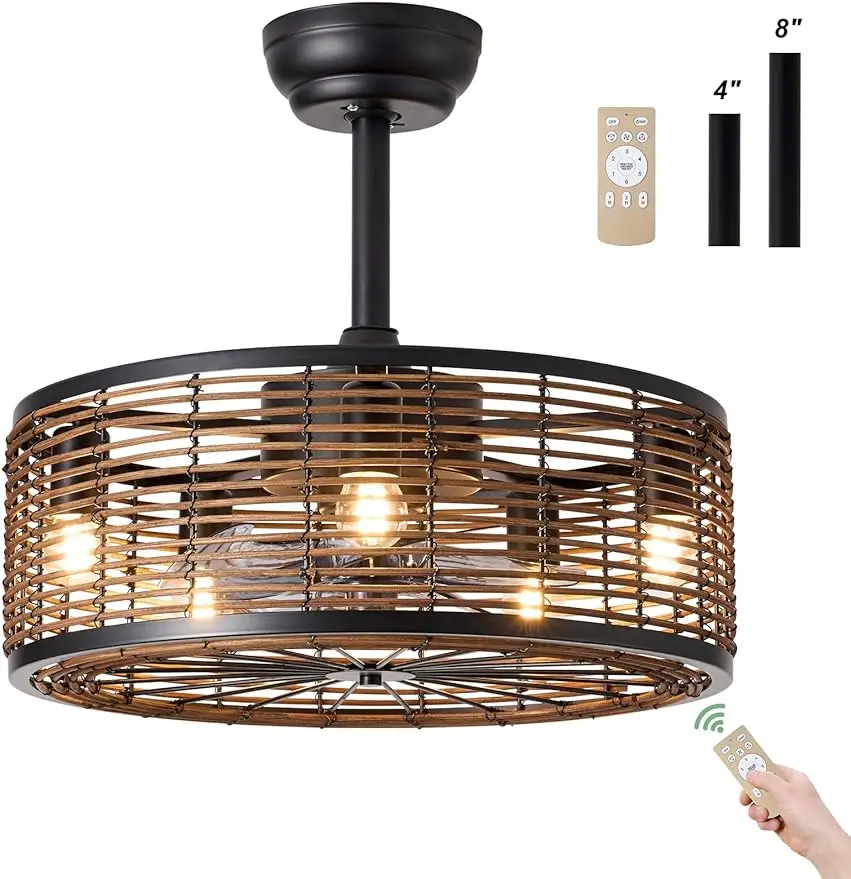 

Потолочный вентилятор с реверсивным двигателем и 6 скоростями ветра для гостиной, крыльца, кухни, спальни