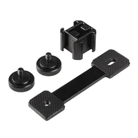 3 in 1 triple hot shoe mount adapter extension bracket holder boya by mm1 microphone stand for smooth 4 dji osmo mobile 2