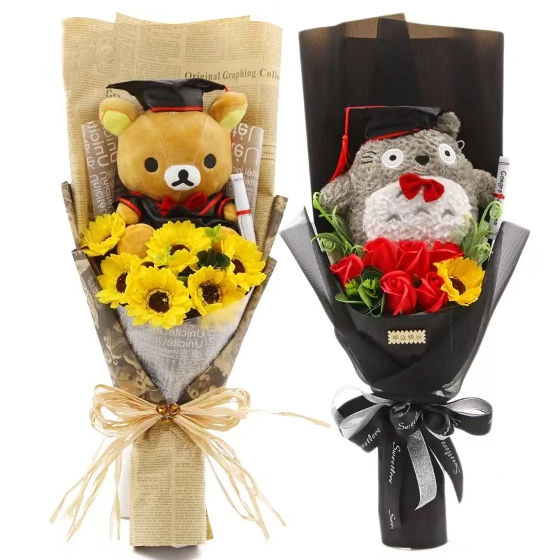

Cartoon Anime Series Plush Kids Toys Graduation Bouquet Children's Day Valentine's Day Birthday Christmas Graduation Gifts