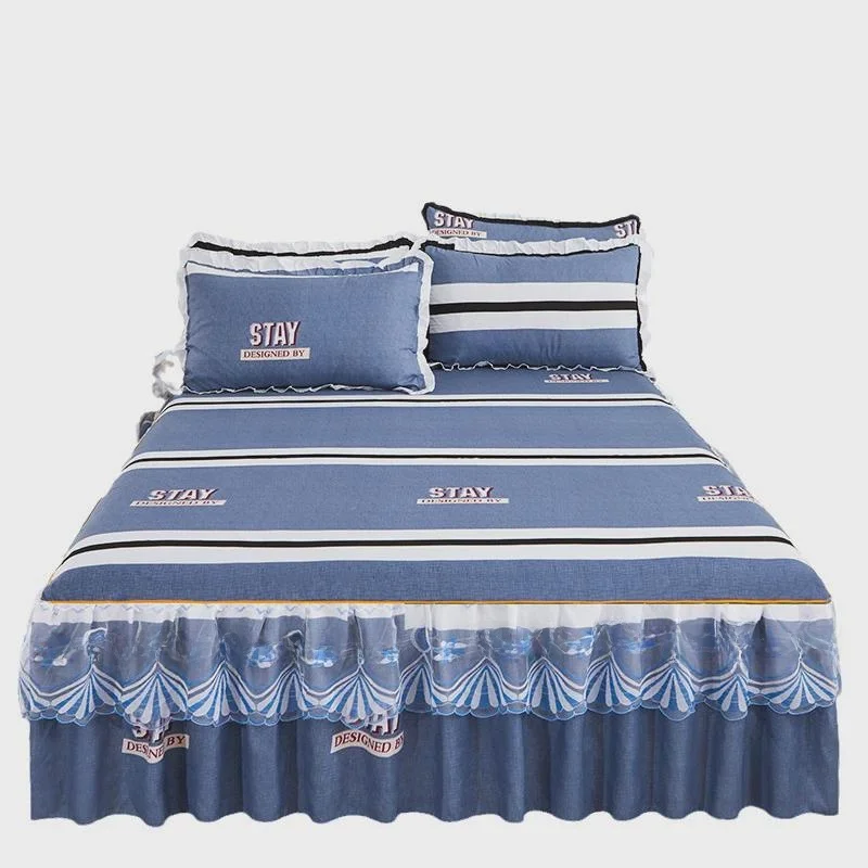 Household Cotton Single-piece Bed Skirt Hat 2-in- Thick