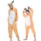 Кигуруми для взрослых комбинезон-Пижама Детские пижамы с рождественским оленем, костюм фланелевые цельная Пижама для мальчиков Пижама для девочки, одежда для сна в виде единорога для детей
