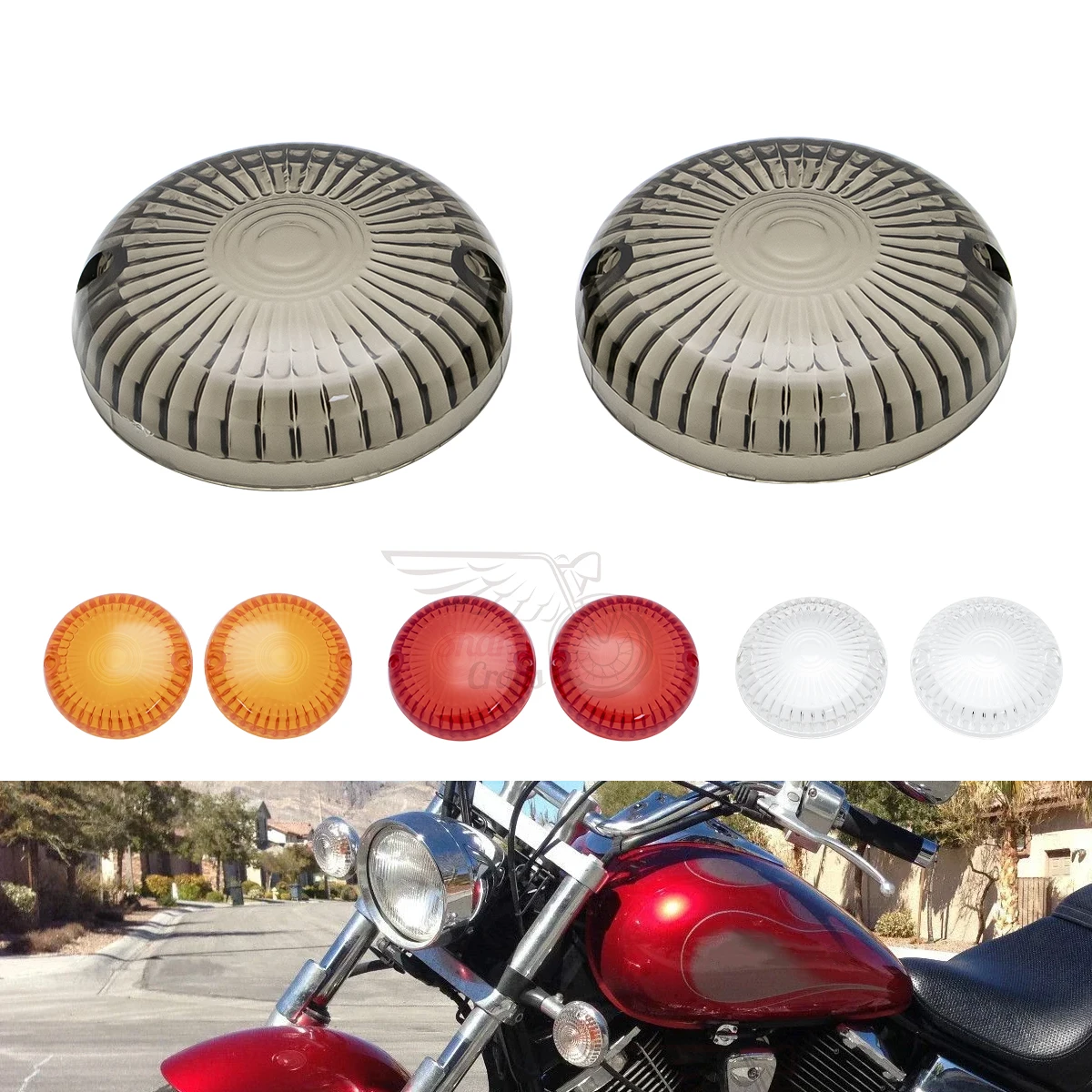 Фото Крышки для указателей поворота мотоцикла для Yamaha V-Max Virago XV250 XV535 XV700 XV750 XV1000 XV1100 Maxim XJ700/X №1