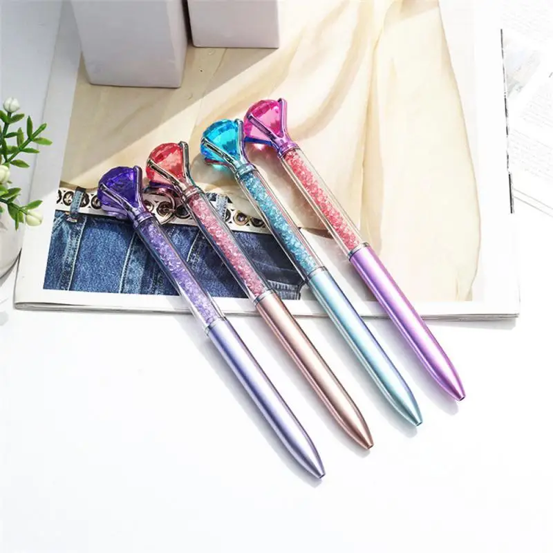 4 шт. блестящие свадебные металлические шариковые ручки с большими бриллиантами