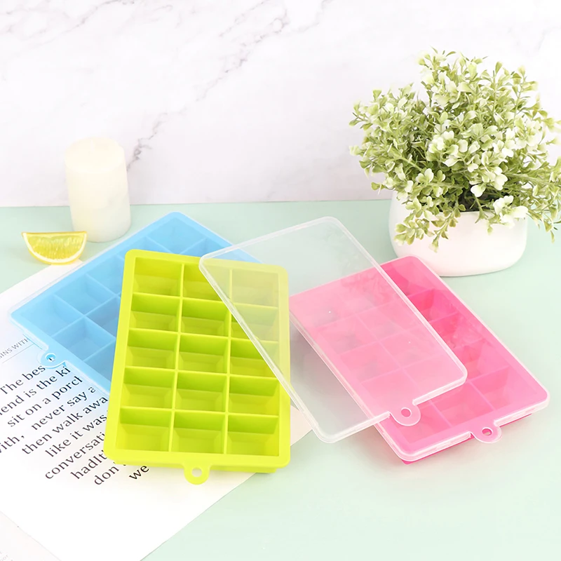 

Силиконовый поднос для льда с крышкой, 15 ячеек