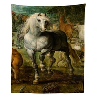 Animals Enter Noah's Ark's Paradise View Nature Lover Tapestry By Ho Me Lili for Living Room Bedroom Bathroom Wall Decor