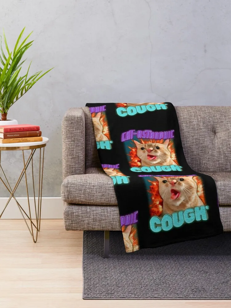 Cat Coughing Meme - Cat-Astrophic Cough плед Polar модные диваны для дивана аниме одеяла