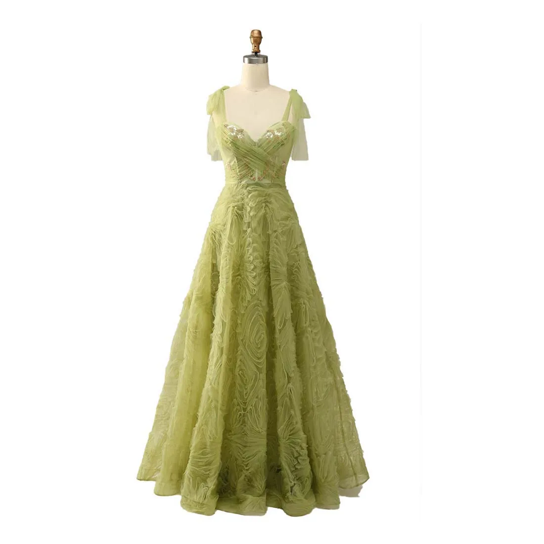 

YZYmanualroom 2023 Light Green A Line Prom Dress With Embroidery Bride Wedding Dress Gowns Custom Plus Size
