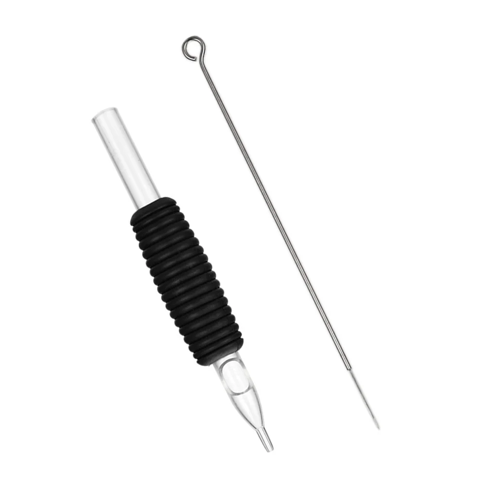 

2Pc Transparent Silicone Handle and Needle Body Supply Machine Handle Grip Tube Tip for Machine (Black)