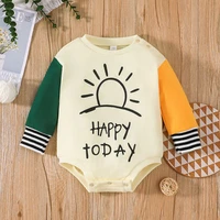 autumn newborn baby bodysuits clothes for boys girls cotton letter print long sleeve pullover romper jumpsuits 0 3 year playsuit
